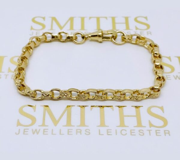 LADIES 9CT GOLD 11 GRAMS 7.5INCHES  BELCHER BRACELET