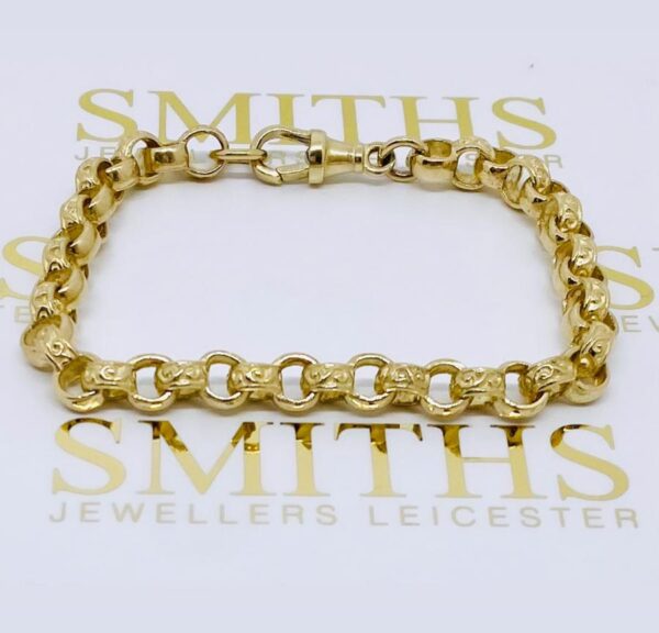 LADIES 9CT GOLD 13 GRAMS 7.5 INCHES BELCHER BRACELET