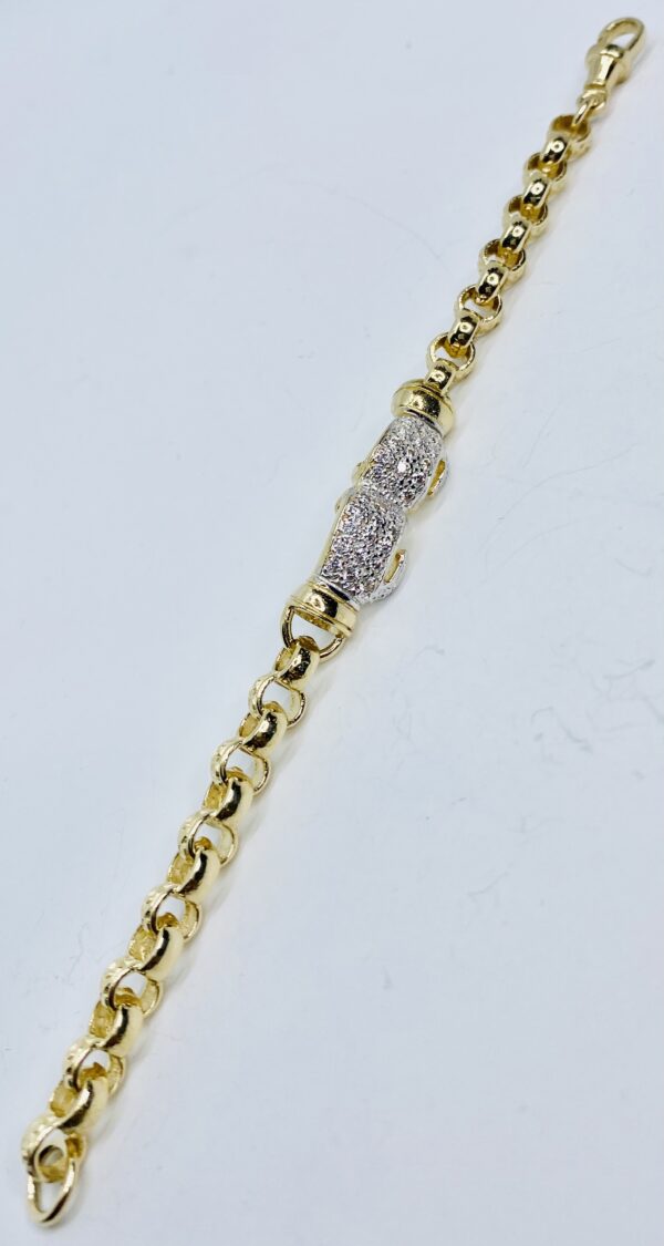 LADIES 9CT GOLD BOXING GOLVE BELCHER BRACELET 19 GRAMS - Image 2