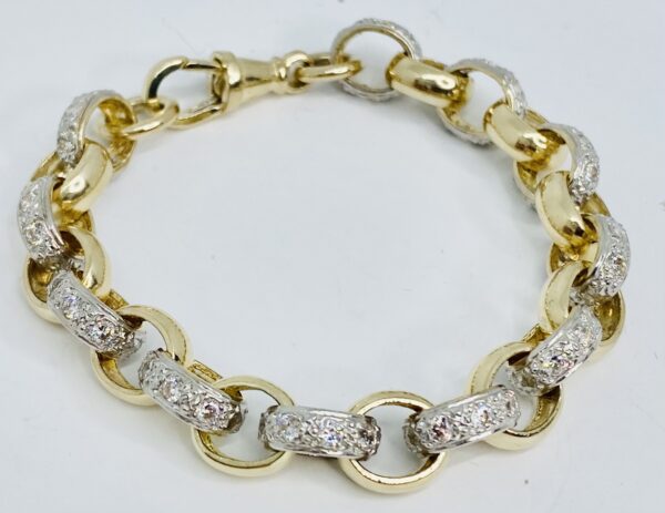 KIDS 9CT GOLD CZ BELCHER BRACELET 21 GRAMS