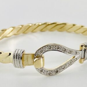 KIDS 9CT GOLD DIAMOND HOOK BANGLE 13 GRAMS – SMITHS