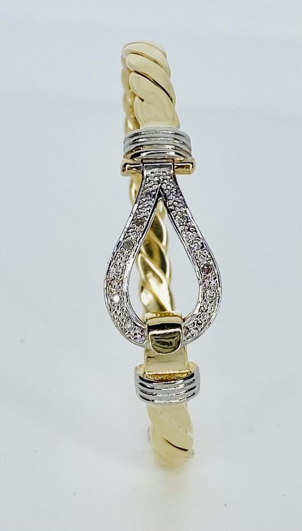KIDS 9CT GOLD DIAMOND HOOK BANGLE 11 GRAMS - Image 3