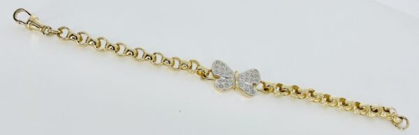 LADIES 9CT GOLD BUTTERFLY BELCHER BRACELET 17 GRAM - Image 2