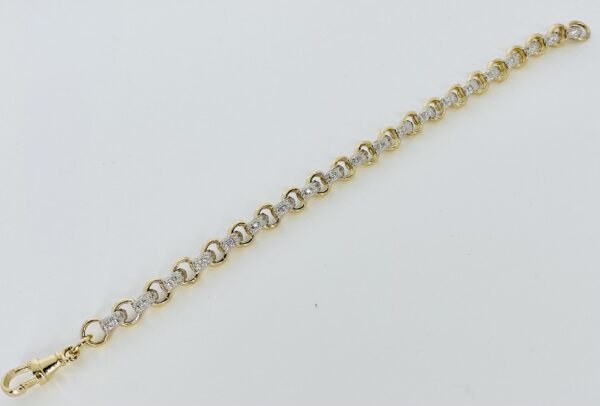 LADIES 9CT GOLD CZ BELCHER BRACELET 18 GRAMS - Image 2