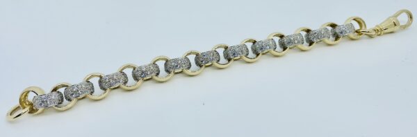 GENTS 9CT GOLD CZ BELCHER BRACELET 65 GRAMS - Image 2