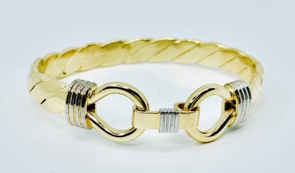 GENTS 9CT GOLD DOUBLE HOOK BANGLE 65 GRAM