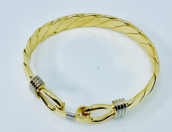 GENTS 9CT GOLD DOUBLE HOOK BANGLE 65 GRAM - Image 3