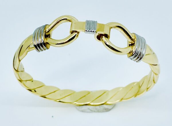 GENTS 9CT GOLD DOUBLE HOOK BANGLE 65 GRAM - Image 2