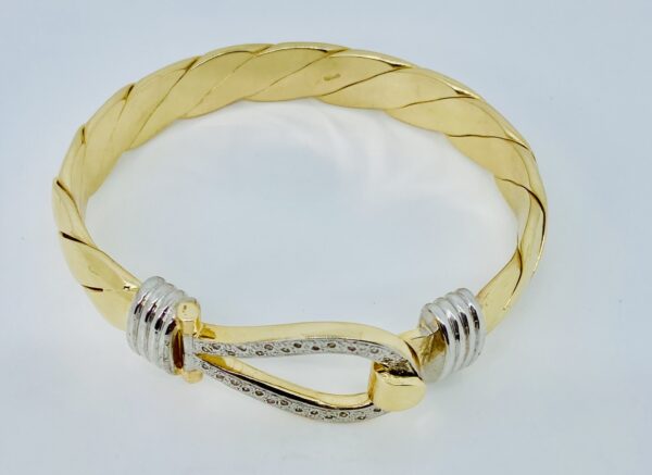 GENTS 9CT GOLD DIAMOND HOOK BANGLE  92 GRAM - Image 3