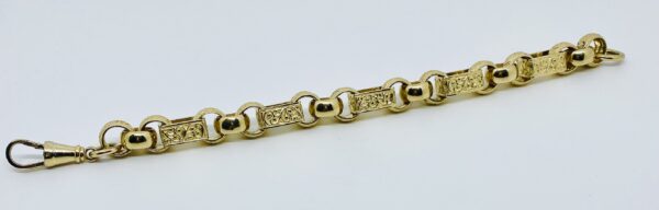 GENTS 9 CT GOLD 72 GRAMS SQUARE AND ROUND LINK BELCHER BRACELET - Image 2