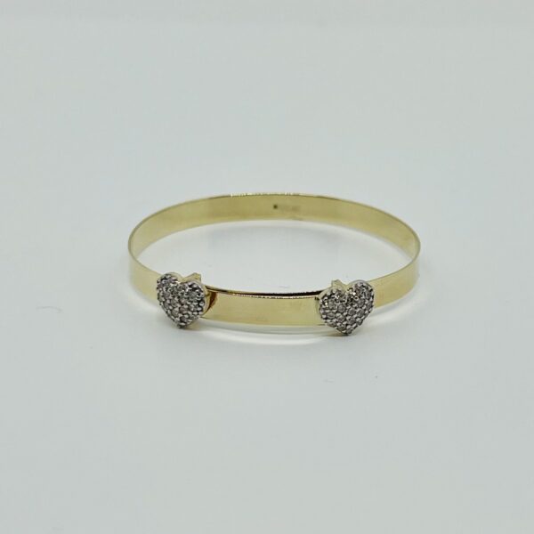 9CT GOLD BABY HEART BANGLE - Image 2