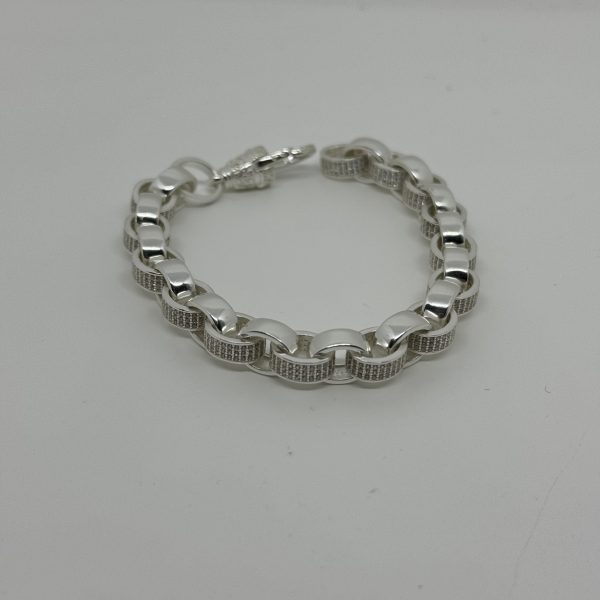 Sterling Silver cubic zirconia belcher bracelet - Image 2
