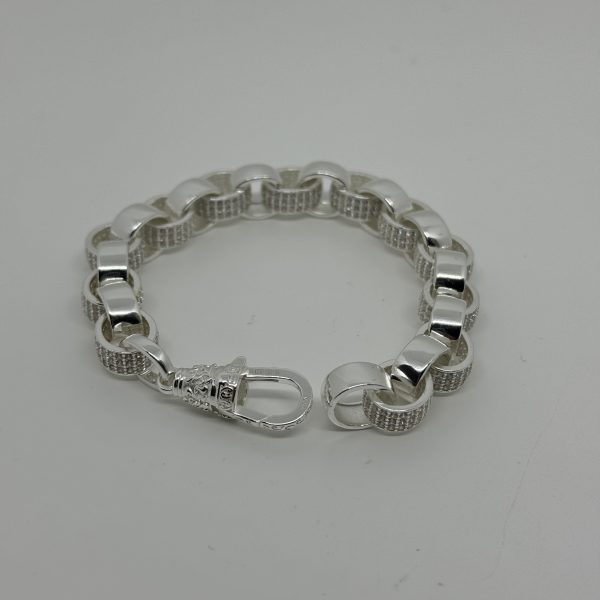 Sterling Silver cubic zirconia belcher bracelet - Image 3