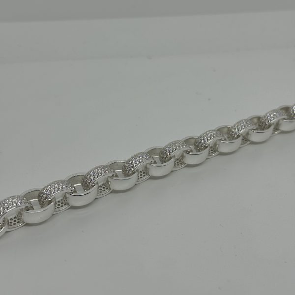 Sterling Silver cubic zirconia belcher bracelet - Image 4