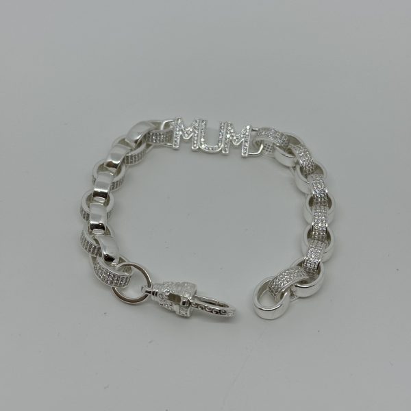 Sterling Silver cubic zirconia mum Belcher bracelet - Image 4