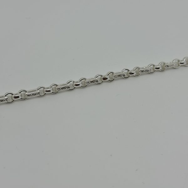Sterling silver patterned gypsy link bracket - Image 5