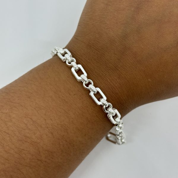 Sterling silver patterned gypsy link bracket - Image 2