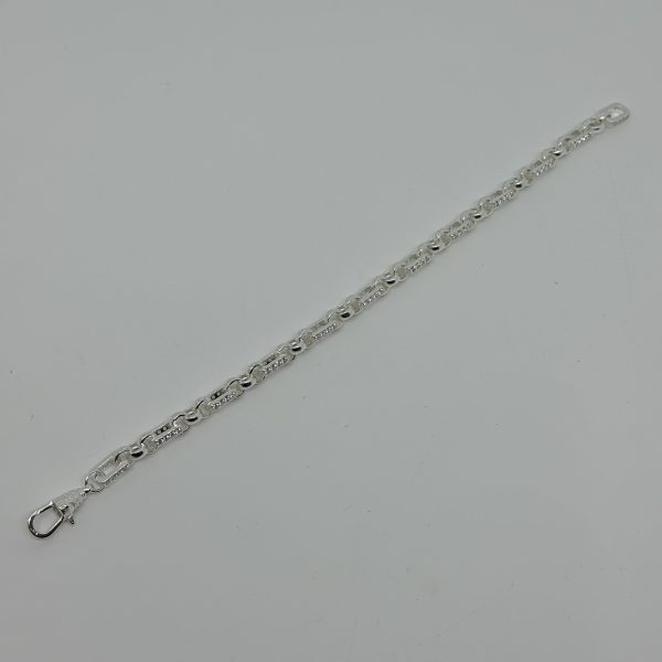 Sterling silver cubic zirconia gypsy link bracket - Image 6