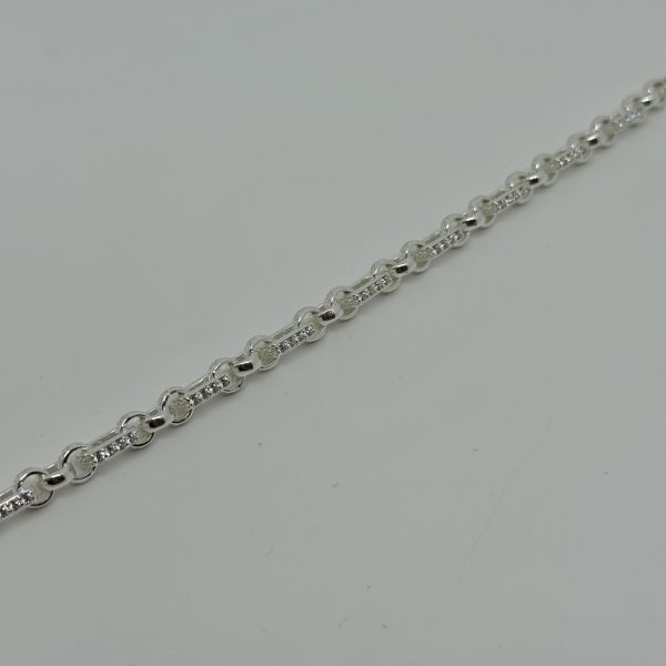 Sterling silver cubic zirconia gypsy link bracket - Image 5