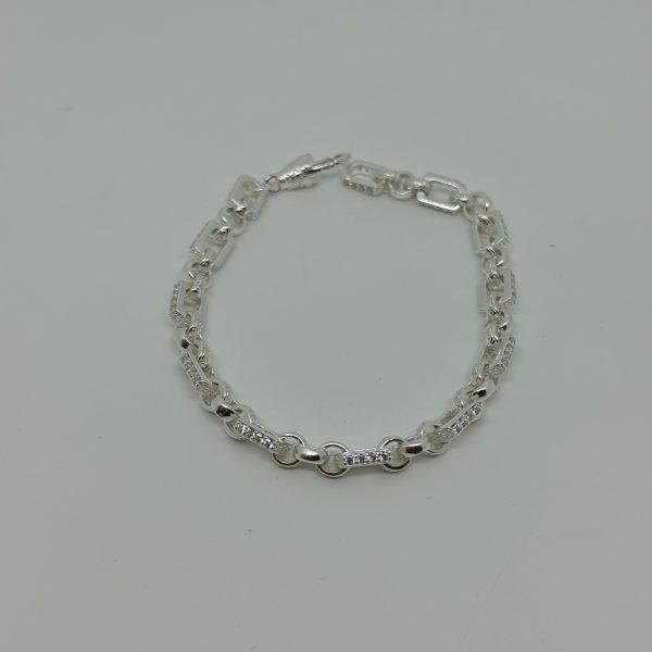 Sterling silver cubic zirconia gypsy link bracket - Image 3