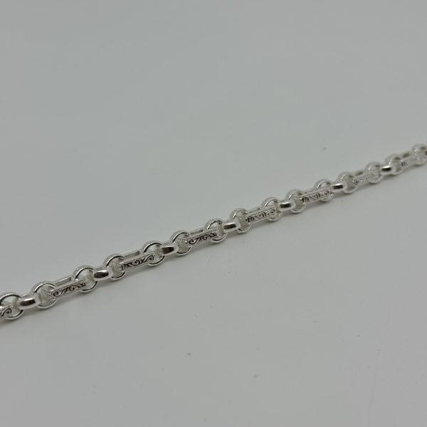 Sterling silver patterned gypsy link bracket - Image 5