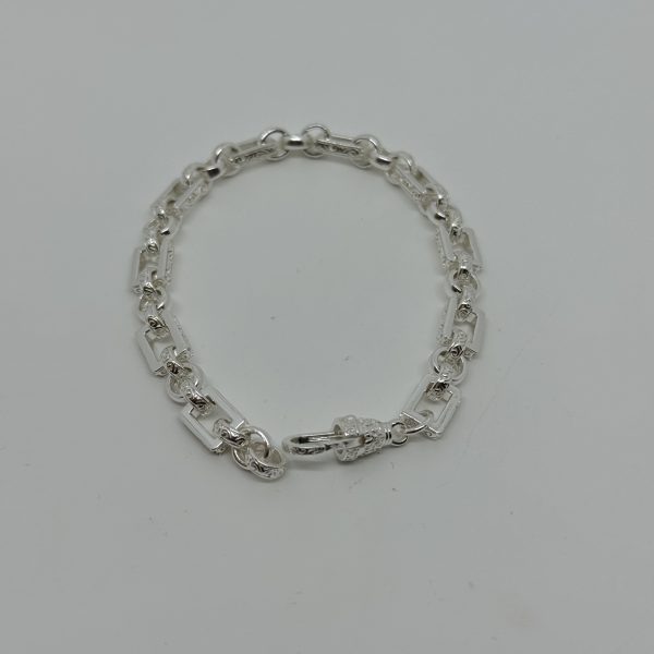 Sterling silver patterned gypsy link bracket - Image 2