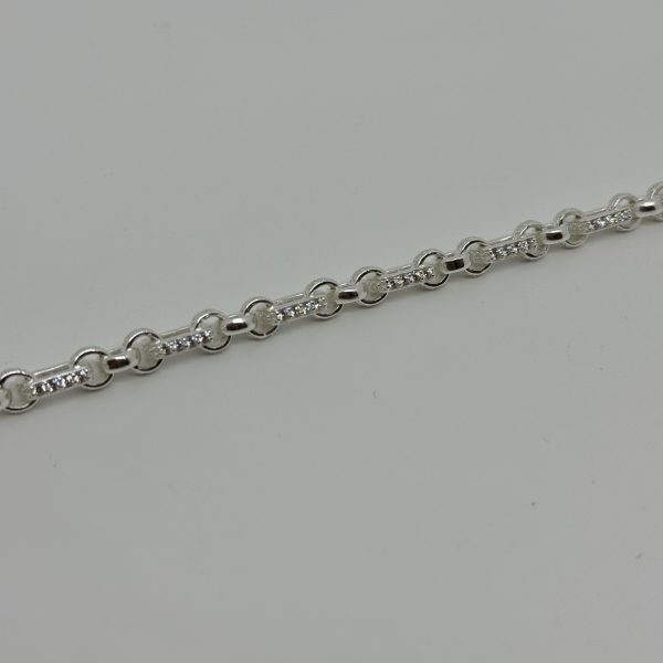 Sterling silver cubic zirconia gypsy link bracket - Image 4