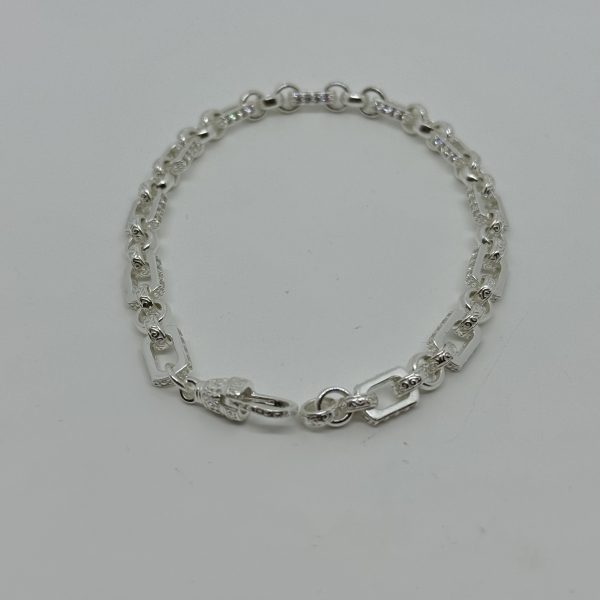 Sterling silver cubic zirconia gypsy link bracket - Image 3
