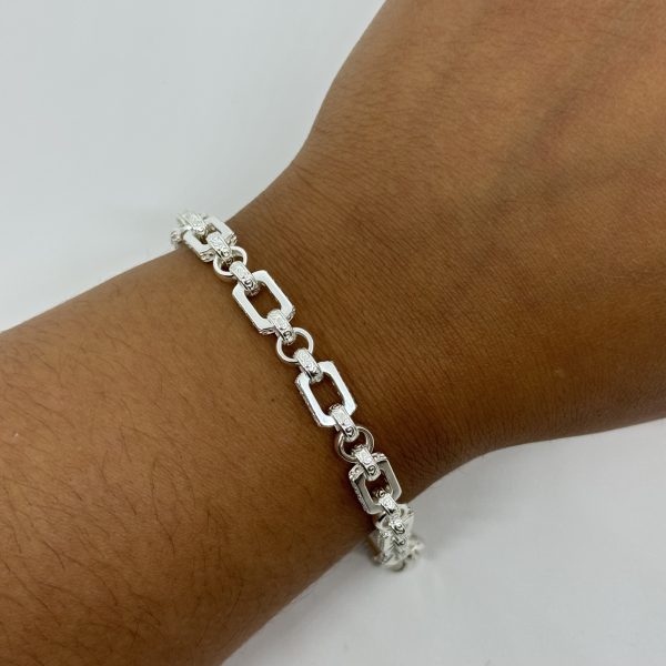 Sterling silver cubic zirconia gypsy link bracket - Image 2