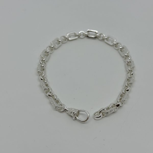 Sterling silver patterned gypsy link bracket - Image 4