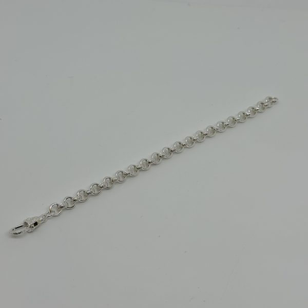 Sterling silver plain and patterned belcher bracelet - Image 5