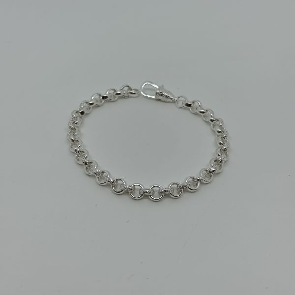 Sterling silver plain and patterned belcher bracelet - Image 2