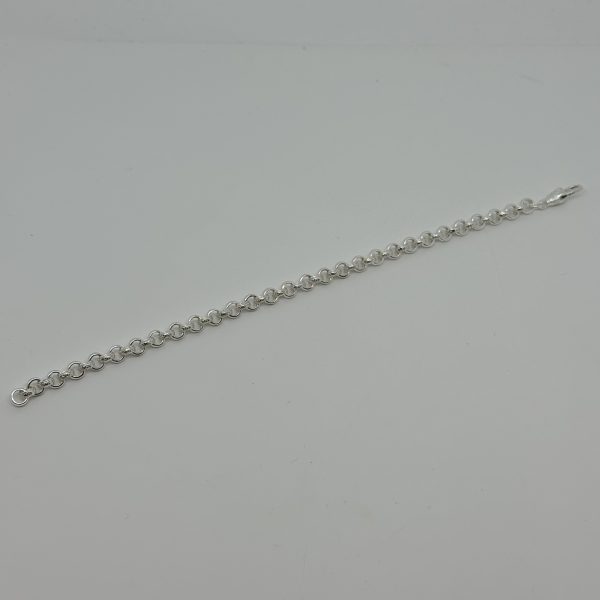 Sterling silver plain and patterned belcher bracelet - Image 5