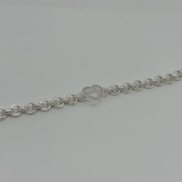 Sterling Silver Kids Open Heart belcher bracelet - Image 4