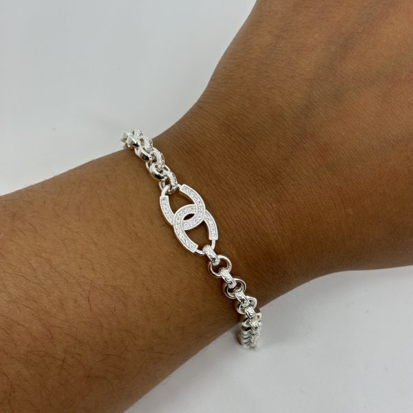 Sterling Silver Kids horse shoe belcher bracelet