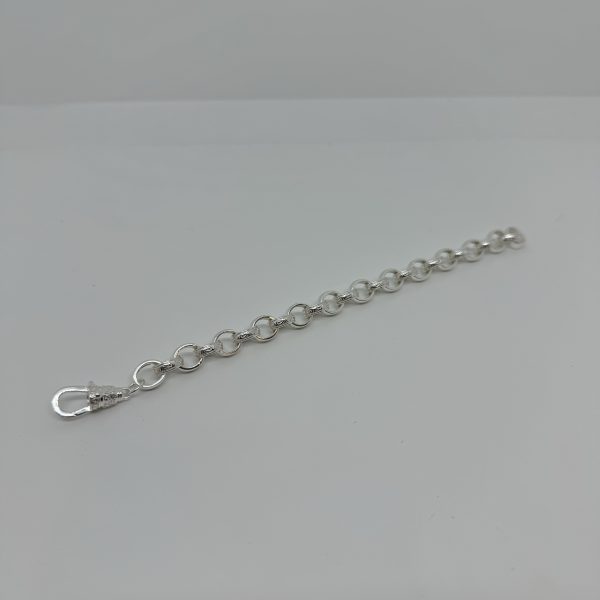 Sterling silver plain and patterned belcher bracelet - Image 5