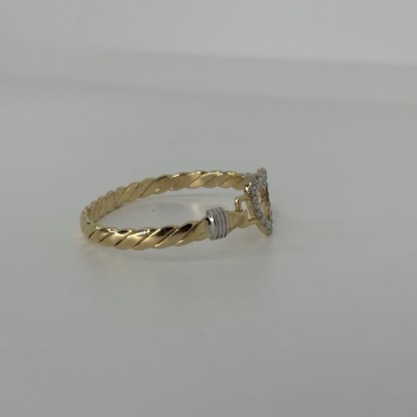 KIDS 9CT GOLD OPEN HEART BANGLE 13 GRAMS - Image 4