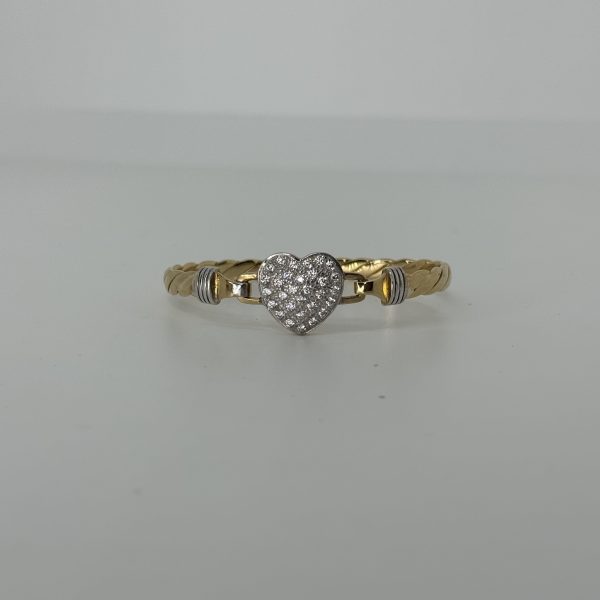 KIDS 9CT GOLD FULL HEART BANGLE 13 GRAMS - Image 6
