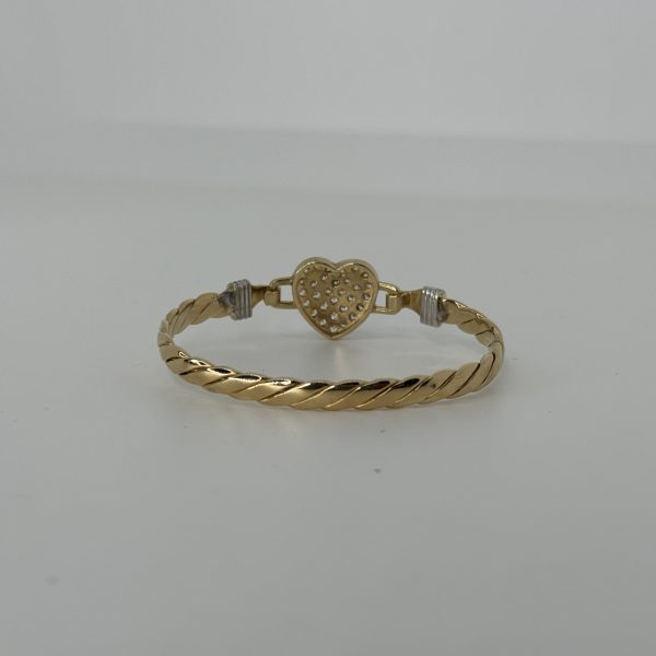 KIDS 9CT GOLD FULL HEART BANGLE 13 GRAMS - Image 4