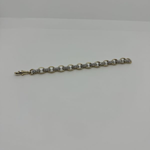 KIDS 9CT BELCHER BRACELET WITH CUBIC ZIRCONIAS 21 GRAMS - Image 2