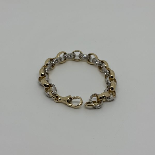 KIDS 9CT BELCHER BRACELET WITH CUBIC ZIRCONIAS 21 GRAMS - Image 3