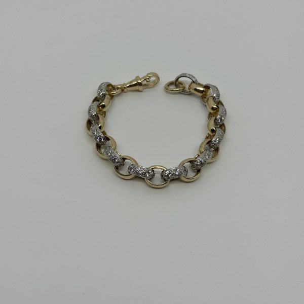 KIDS 9CT BELCHER BRACELET WITH CUBIC ZIRCONIAS 21 GRAMS - Image 4