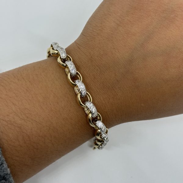 KIDS 9CT BELCHER BRACELET WITH CUBIC ZIRCONIAS 21 GRAMS