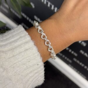 sterling silver love heart bracelet