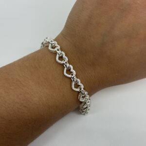 Sterling Silver Ladies Love Heart Bracelets