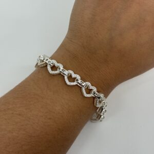 Sterling Silver Ladies Love Heart Bracelets