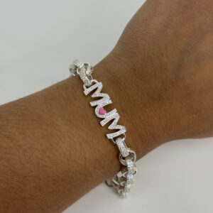 Sterling Silver Ladies Mum Belcher Bracelet